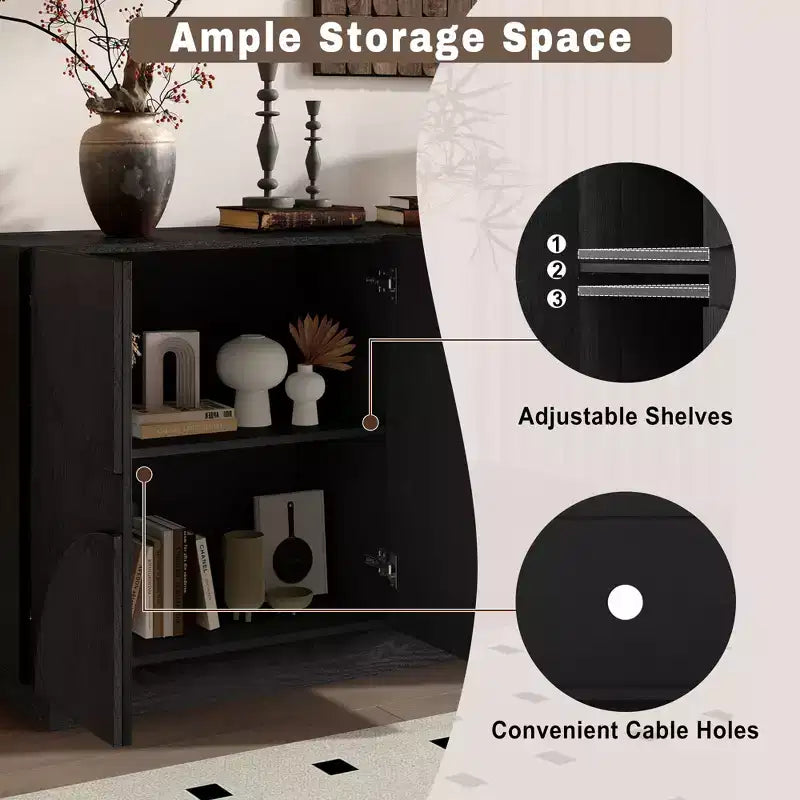 Whisen 4-Door Wood Storage Sideboard with Adjustable Shelves