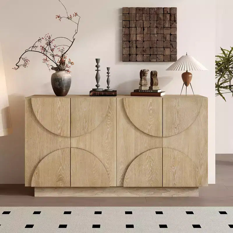 Whisen 4-Door Wood Storage Sideboard with Adjustable Shelves