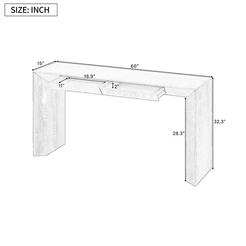 Whisen 60 Farmhouse Console Table with 2 Drawers