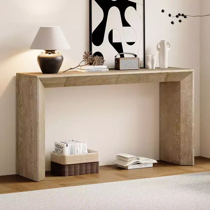 Whisen 60 Farmhouse Console Table with 2 Drawers