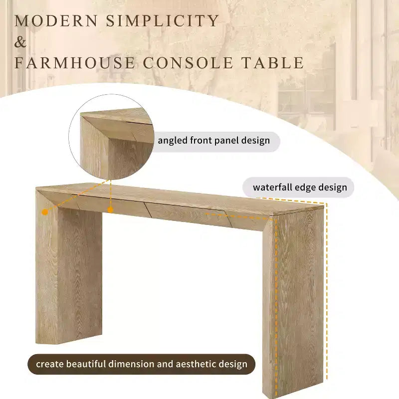 Whisen 60 Farmhouse Console Table with 2 Drawers