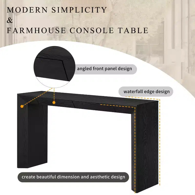 Whisen 60 Farmhouse Console Table with 2 Drawers
