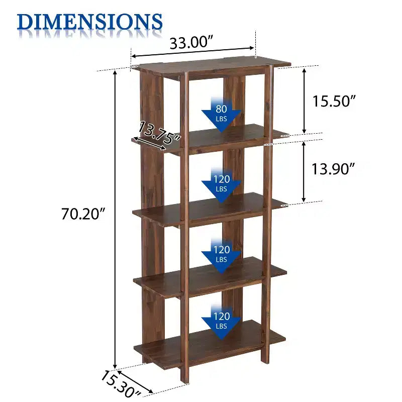 Christopher Knight Home Trundle Modern 4-Tier Acacia Wood Display Bookshelf