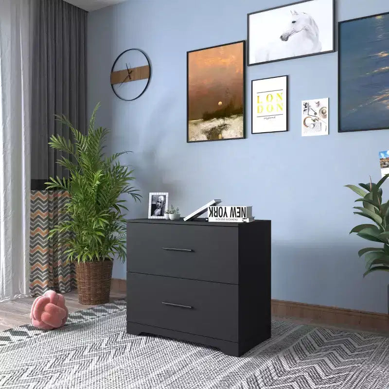 Okak Commode de rangement moderne avec 3 tiroirs et 2 portes, buffet avec étagère réglable pour salon, salle à manger, cuisine