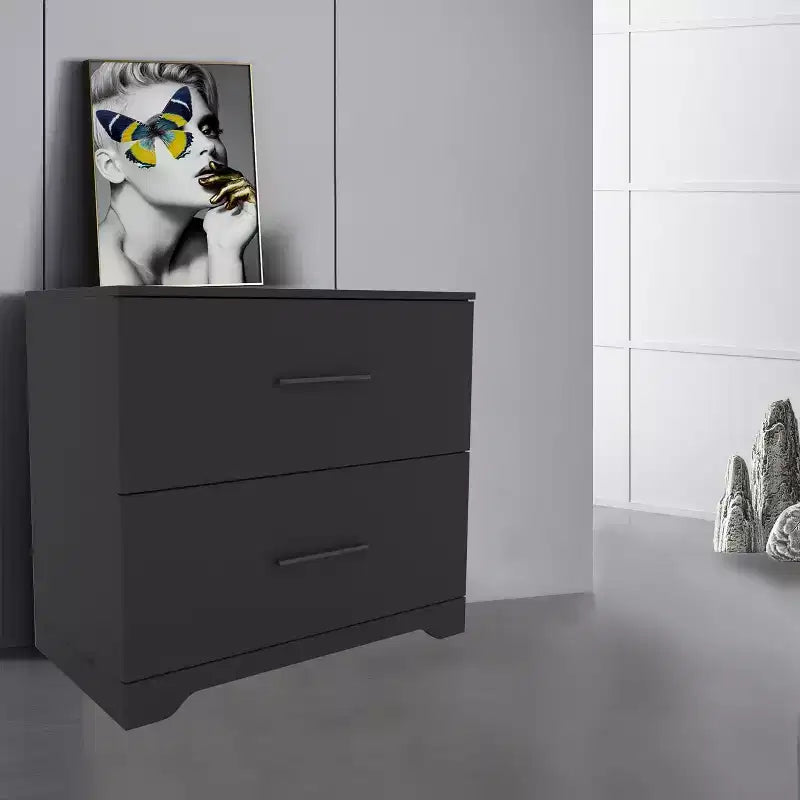 Okak Commode de rangement moderne avec 3 tiroirs et 2 portes, buffet avec étagère réglable pour salon, salle à manger, cuisine