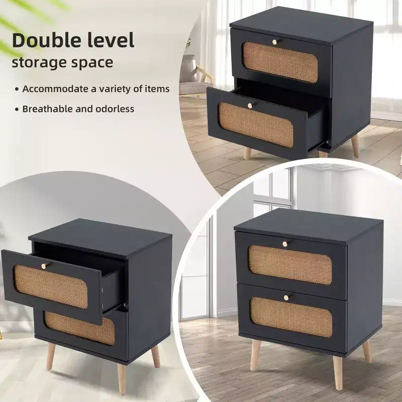Okak Commode de rangement moderne avec 3 tiroirs et 2 portes, buffet avec étagère réglable pour salon, salle à manger, cuisine