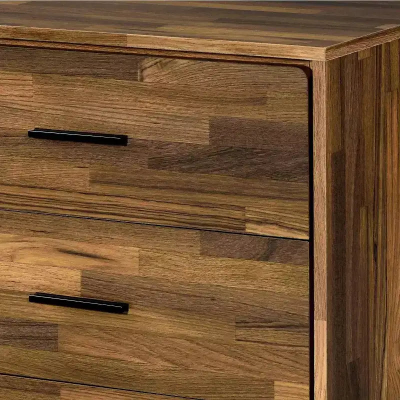 Okak Commode de rangement moderne avec 3 tiroirs et 2 portes, buffet avec étagère réglable pour salon, salle à manger, cuisine