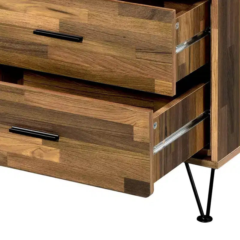 Okak Commode de rangement moderne avec 3 tiroirs et 2 portes, buffet avec étagère réglable pour salon, salle à manger, cuisine