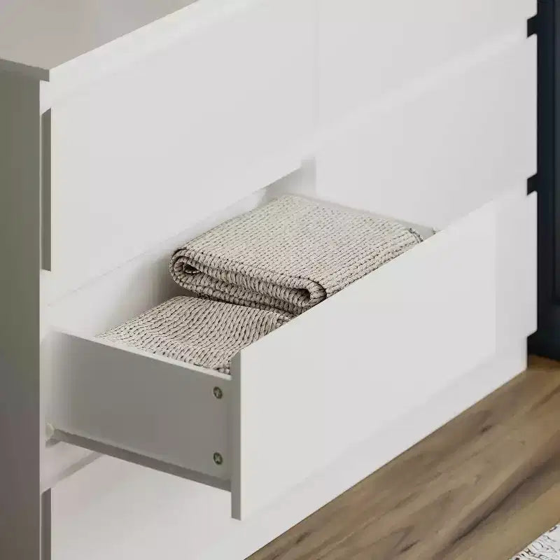 Okak Commode de rangement moderne avec 3 tiroirs et 2 portes, buffet avec étagère réglable pour salon, salle à manger, cuisine