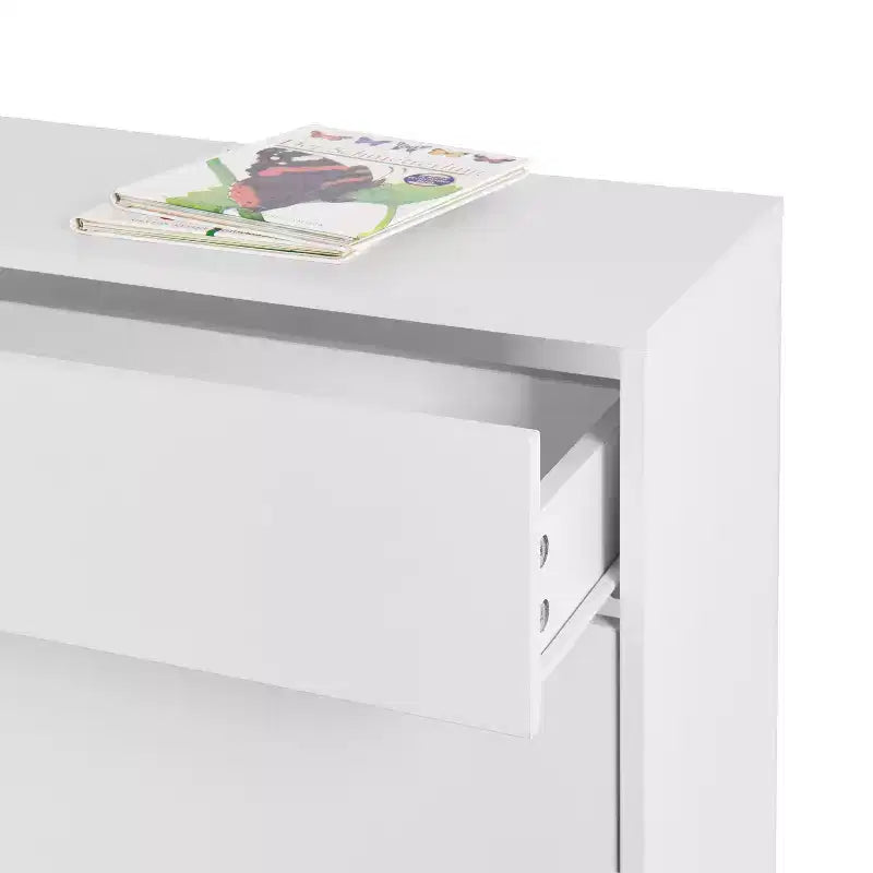 MAYEERTY Shoe Cabinet Freestanding Shoe Rack Storage Organizer with Drawers Metal Legs Modern 2 Flip Drawers for Entryway