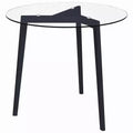 vidaXL Dining Table Transparent and Black Tempered Glass, Iron Medium - Black