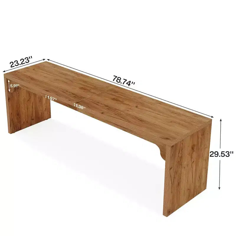 MAYEERTY 79 Long Wooden Desk, Double Person Computer Desk with E1-Level Manufactured Wood & Metal Frame