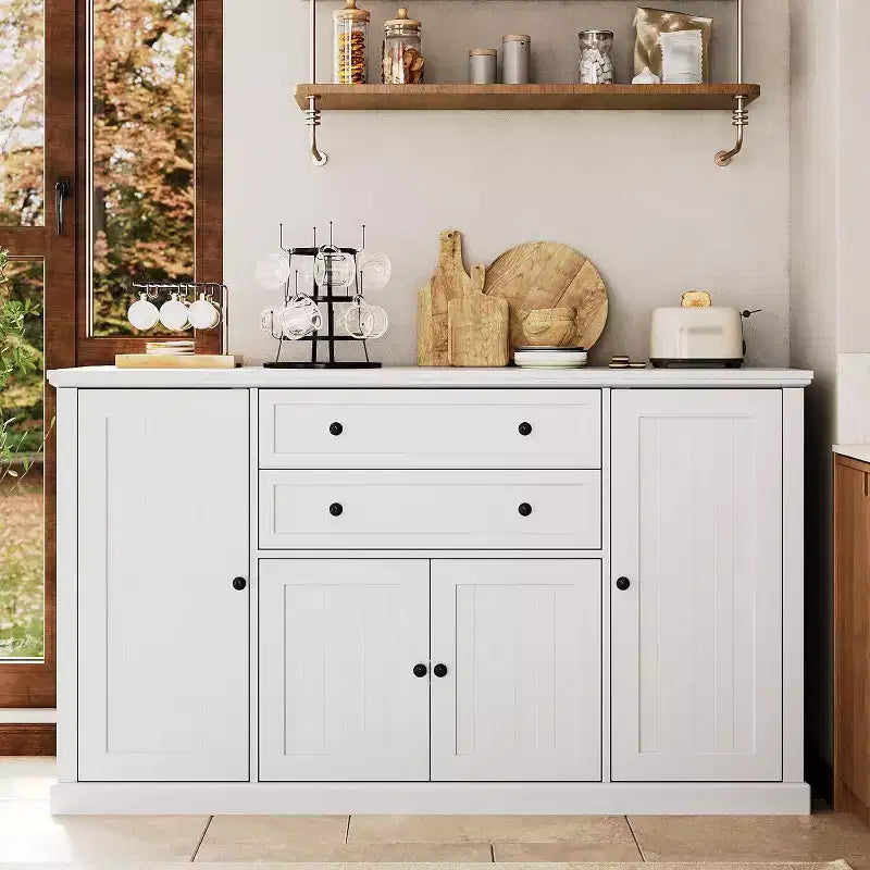 GustoWave 58 Inch Sideboard with 4 Doors and 2 Drawers