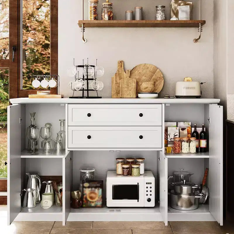 GustoWave 58 Inch Sideboard with 4 Doors and 2 Drawers
