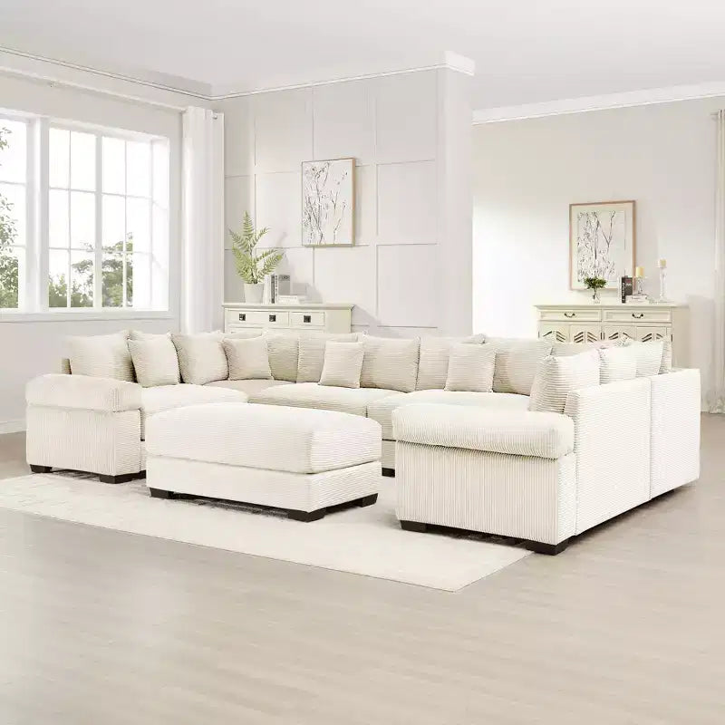 Canapé modulaire nuage surdimensionné, canapés modulaires convertibles, accoudoirs extra-larges avec méridienne