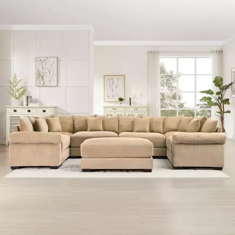 Canapé modulaire nuage surdimensionné, canapés modulaires convertibles, accoudoirs extra-larges avec méridienne
