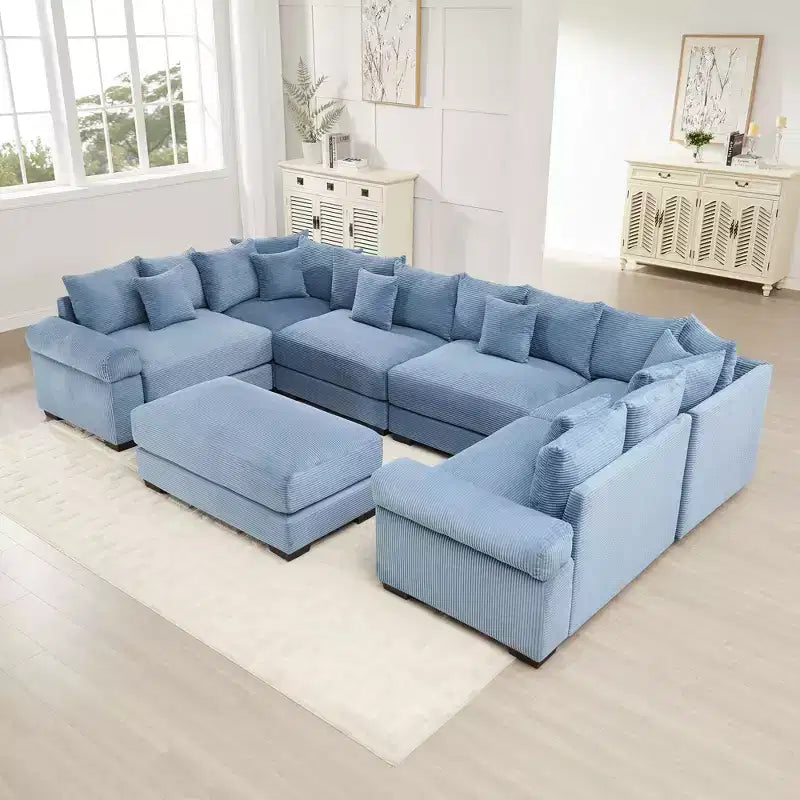 Oversized Cloud Modular Sectional Couch, Convertible Sectional Couches , Extra-Wide Armrests With Chaise