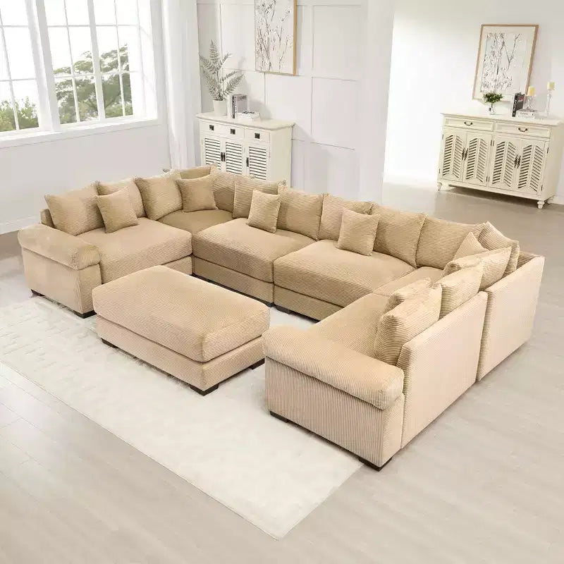 Canapé modulaire nuage surdimensionné, canapés modulaires convertibles, accoudoirs extra-larges avec méridienne