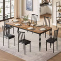 78 Rustic Farmhouse Dining Table for 6 - Long Wooden Table with Metal Legs for Kitchen, Dining Room, Family Gatherings & Parties