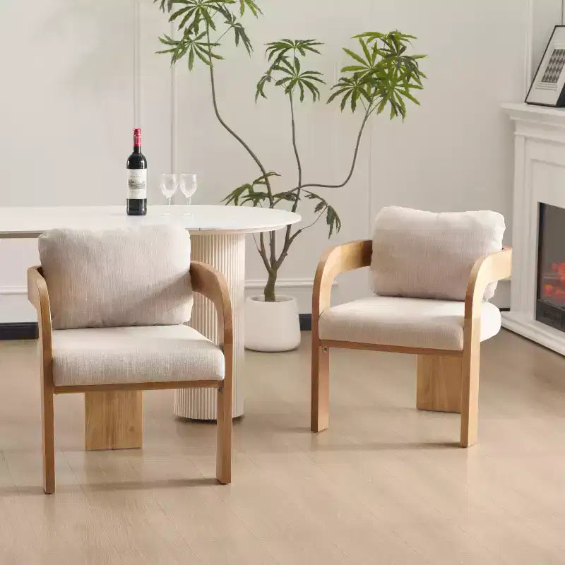 Christopher Knight Home Smolder Modern Rubberwood Upholstered Dining Chairs with Pillow Back (Set of 2)