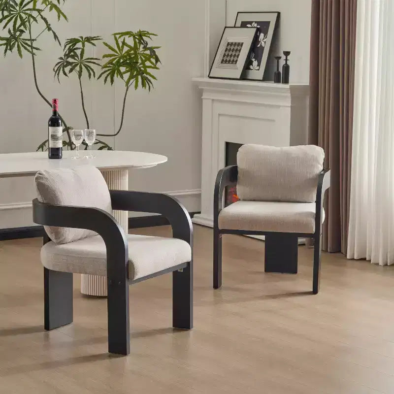 Christopher Knight Home Smolder Modern Rubberwood Upholstered Dining Chairs with Pillow Back (Set of 2)