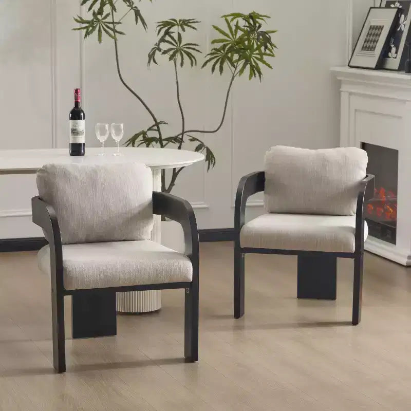 Christopher Knight Home Smolder Modern Rubberwood Upholstered Dining Chairs with Pillow Back (Set of 2)