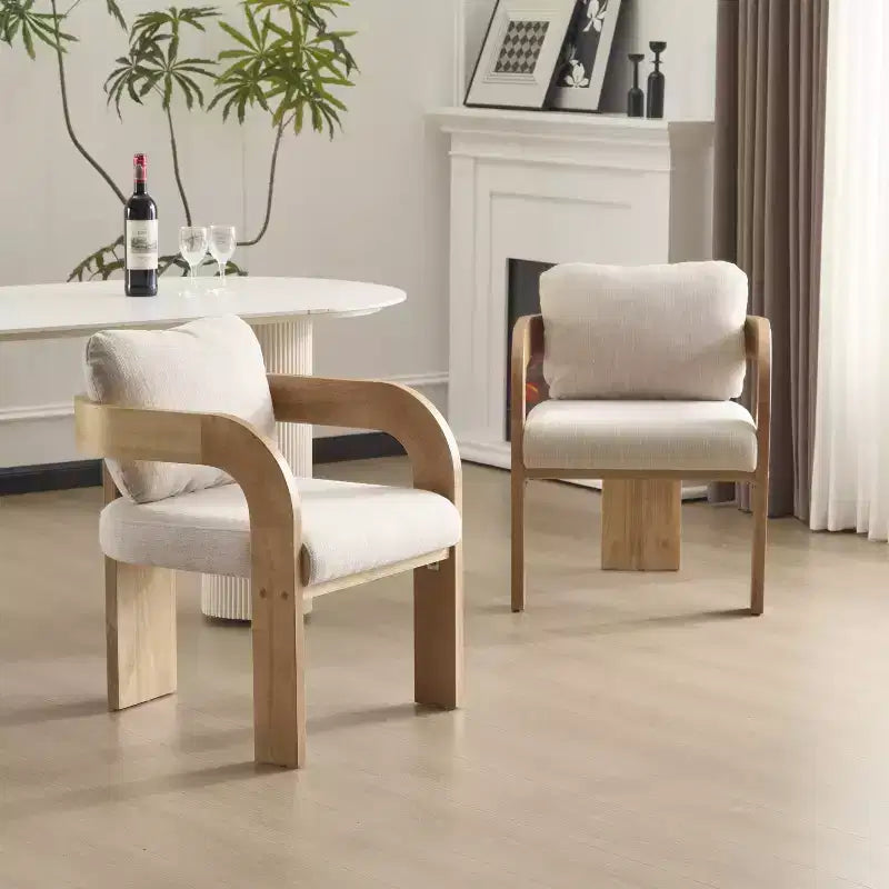 Christopher Knight Home Smolder Modern Rubberwood Upholstered Dining Chairs with Pillow Back (Set of 2)