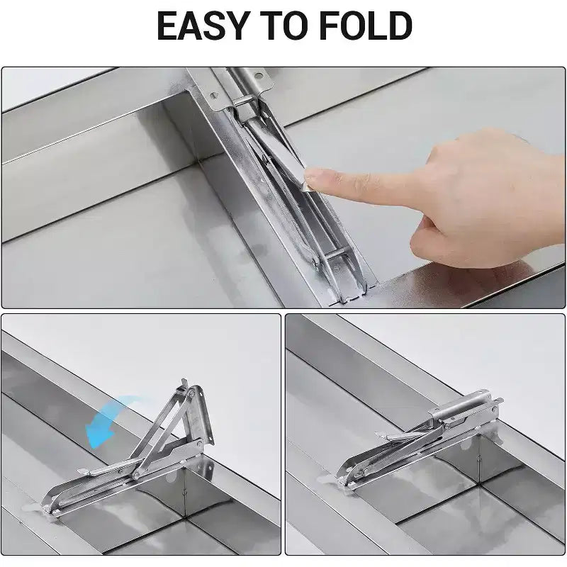 GustoWave Commercial Foldable Stainless Steel Shelf for Food Trucks, Outdoor Grilling & Restaurant, Silver
