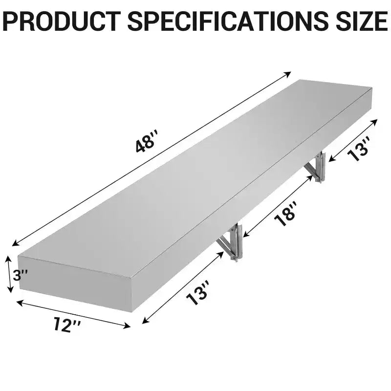 GustoWave Commercial Foldable Stainless Steel Shelf for Food Trucks, Outdoor Grilling & Restaurant, Silver