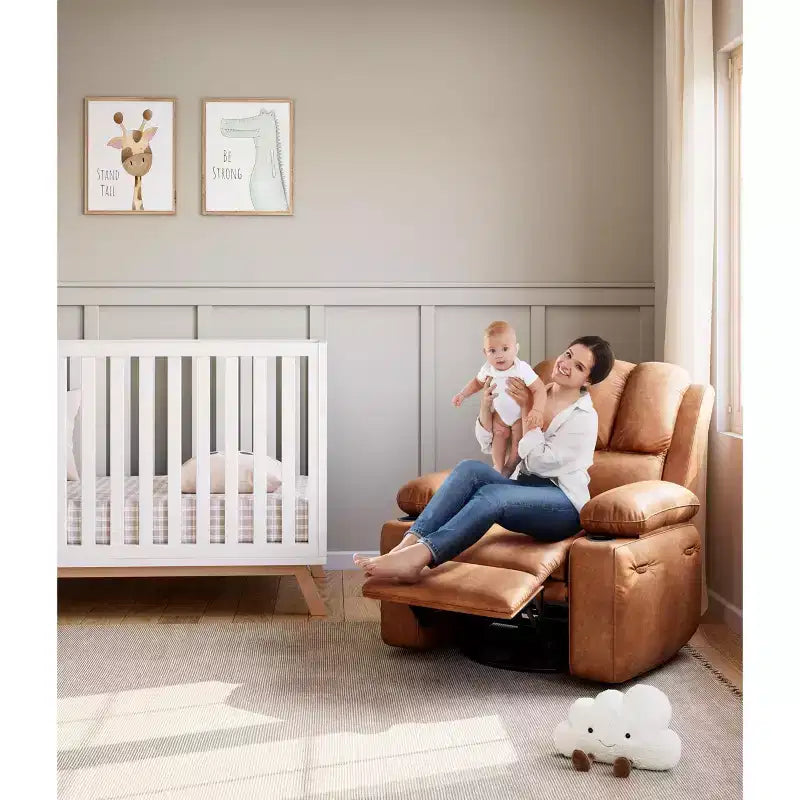 Fauteuil inclinable électrique surdimensionné TROPOW avec fonction chaleur et massage – Fauteuil inclinable à bascule pivotant à 360° pour salon, fauteuil inclinable en cuir PU