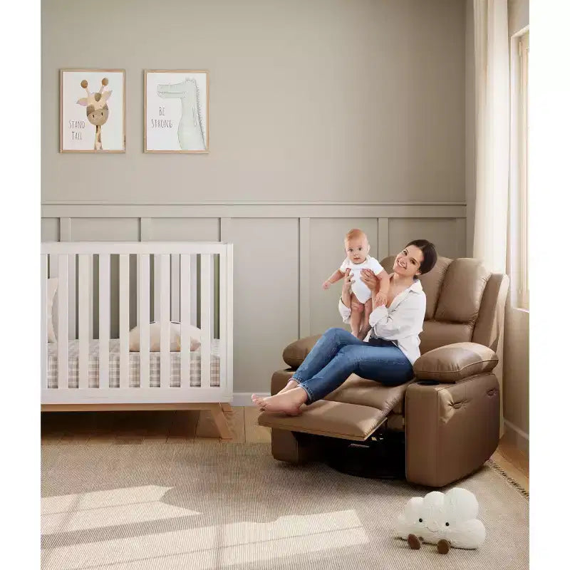 Fauteuil inclinable électrique surdimensionné TROPOW avec fonction chaleur et massage – Fauteuil inclinable à bascule pivotant à 360° pour salon, fauteuil inclinable en cuir PU
