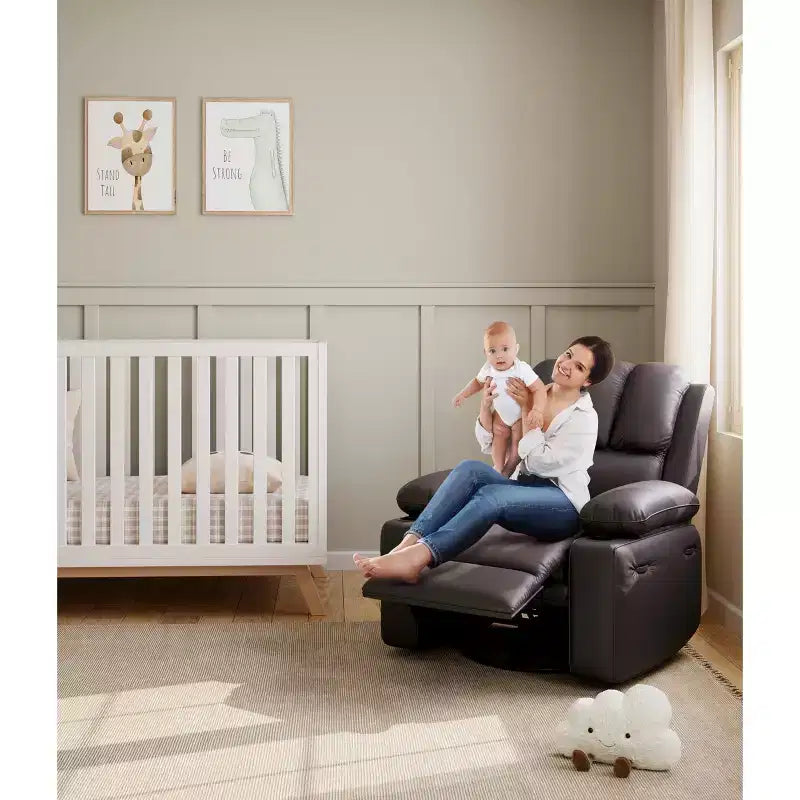 Fauteuil inclinable électrique surdimensionné TROPOW avec fonction chaleur et massage – Fauteuil inclinable à bascule pivotant à 360° pour salon, fauteuil inclinable en cuir PU