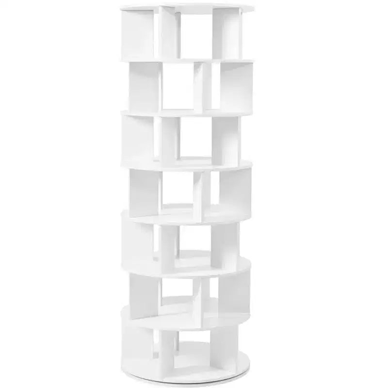 CLIHOME 360 Rotating Shoe Rack Tower, 7-Tier Spinning Shoe Carousel Closet Organizer with 5 Grids Per Layer