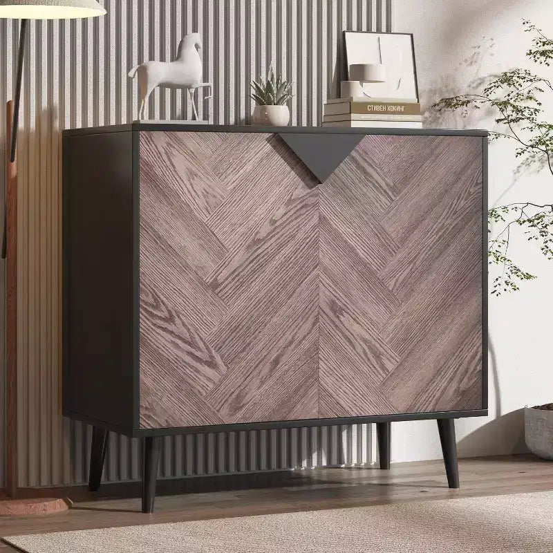 31.5 Inch Storage Cabinet w/Shelf & Doors, Modern Sideboard Buffet Cabinet w/Storage, Free Standing Accent Cabinet for Dining Room, Entryway