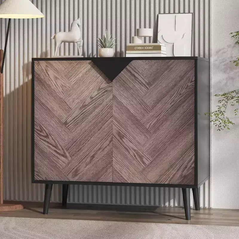31.5 Inch Storage Cabinet w/Shelf & Doors, Modern Sideboard Buffet Cabinet w/Storage, Free Standing Accent Cabinet for Dining Room, Entryway