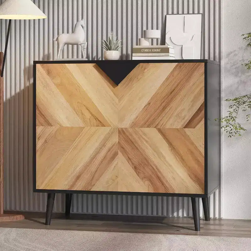 31.5 Inch Storage Cabinet w/Shelf & Doors, Modern Sideboard Buffet Cabinet w/Storage, Free Standing Accent Cabinet for Dining Room, Entryway