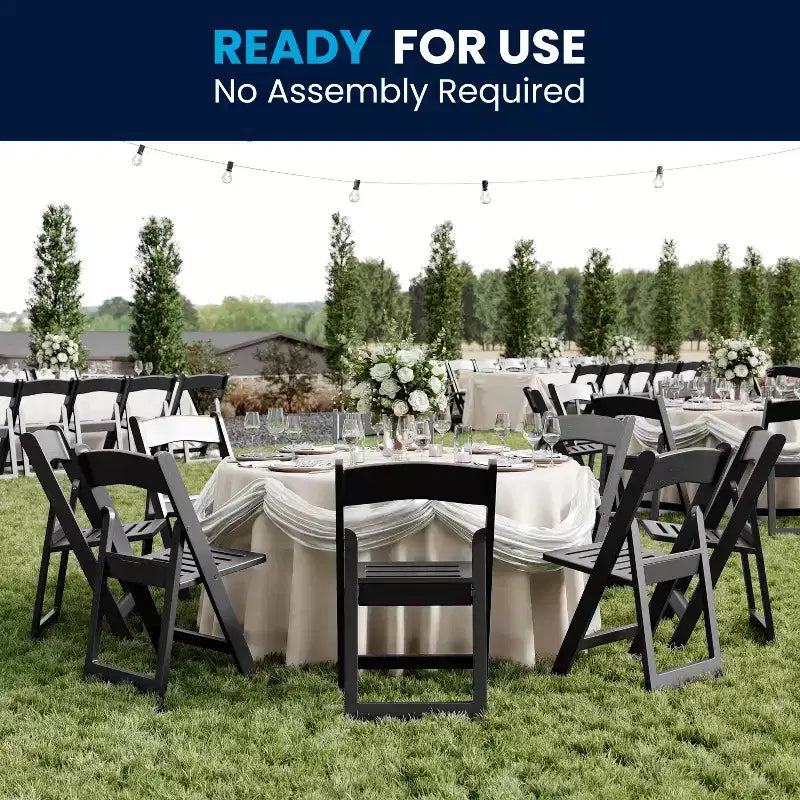 Flash Furniture HERCULES Series 800 lb. Capacity Resin Folding Chair with Slatted Seat