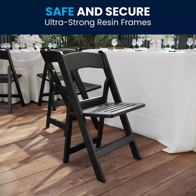 Flash Furniture HERCULES Series 800 lb. Capacity Resin Folding Chair with Slatted Seat