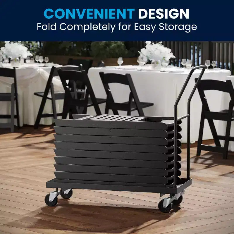 Flash Furniture HERCULES Series 800 lb. Capacity Resin Folding Chair with Slatted Seat