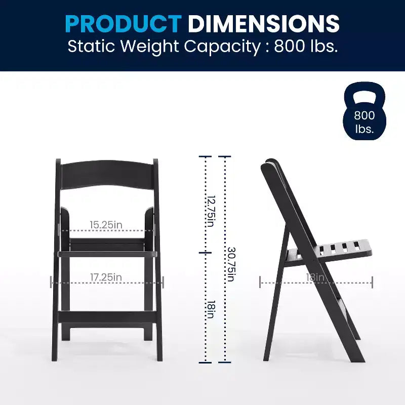 Flash Furniture HERCULES Series 800 lb. Capacity Resin Folding Chair with Slatted Seat