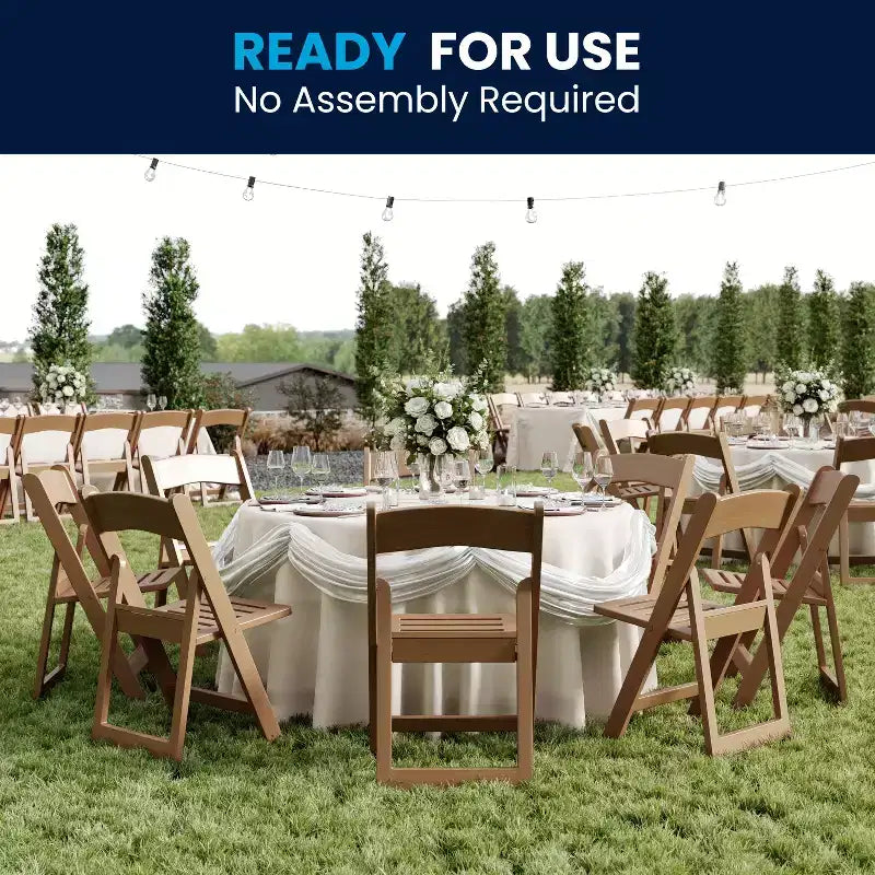 Flash Furniture HERCULES Series 800 lb. Capacity Resin Folding Chair with Slatted Seat