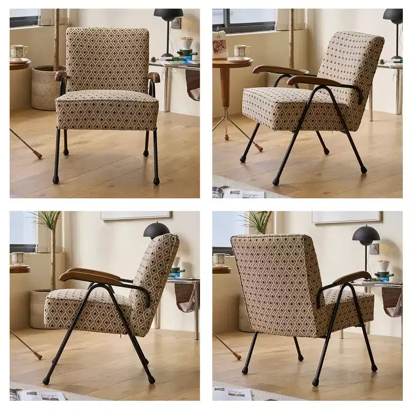 GDFStudio Teeri Modern Upholstered Armchair with Metal Legs and Thick Cushion