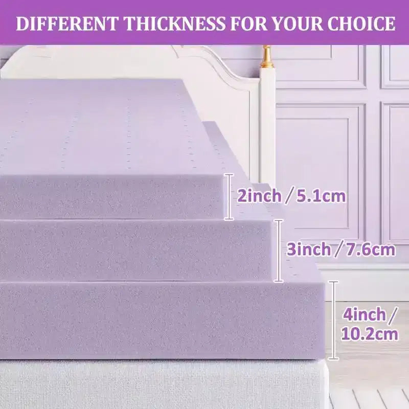 MAYEERTY Surmatelas 2 Pouces Queen – Mousse à mémoire de forme ferme premium, ventilé, infusé de gel rafraîchissant, haute densité pour plus de confort
