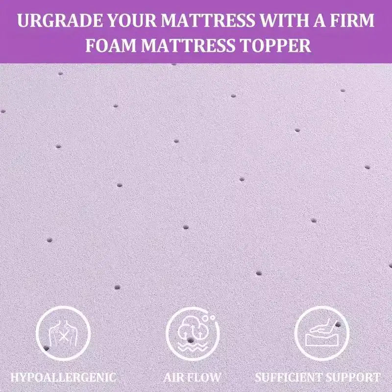 MAYEERTY Surmatelas 2 Pouces Queen – Mousse à mémoire de forme ferme premium, ventilé, infusé de gel rafraîchissant, haute densité pour plus de confort