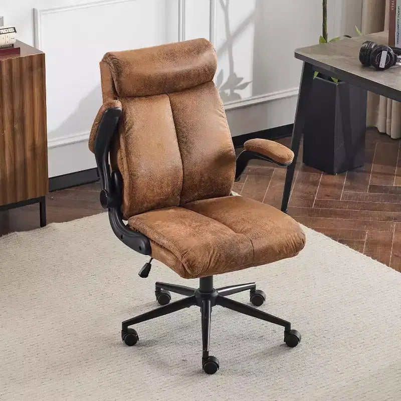 VINGLI Rolling Ergonomic Office Desk Chair with Padded Flip-up Arms, 360 Swivel High Back Executive Computer Chair with Wheels,