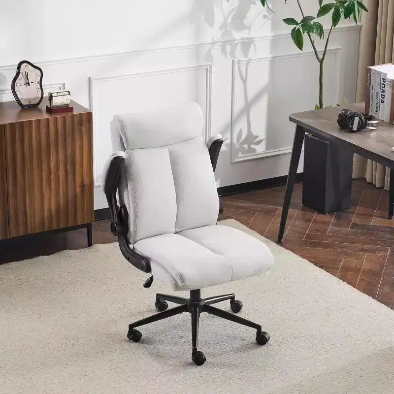 VINGLI Rolling Ergonomic Office Desk Chair with Padded Flip-up Arms, 360 Swivel High Back Executive Computer Chair with Wheels,