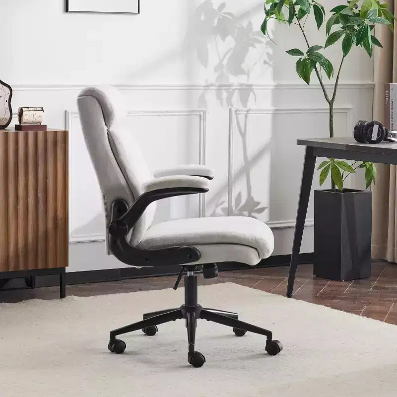 VINGLI Rolling Ergonomic Office Desk Chair with Padded Flip-up Arms, 360 Swivel High Back Executive Computer Chair with Wheels,