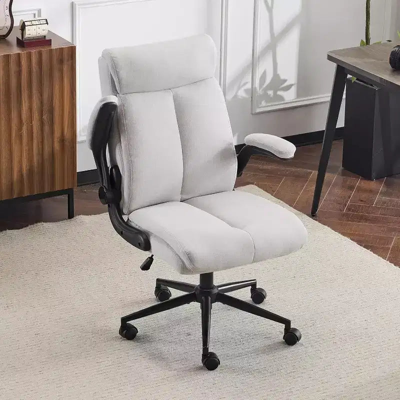 VINGLI Rolling Ergonomic Office Desk Chair with Padded Flip-up Arms, 360 Swivel High Back Executive Computer Chair with Wheels,