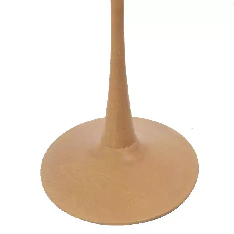 LeisureMod Bristol 27 Round Dining Table  MDF Top with Natural Wood Steel Pedestal Base, Modern Kitchen & Dining Room Accent Table for Small Spaces