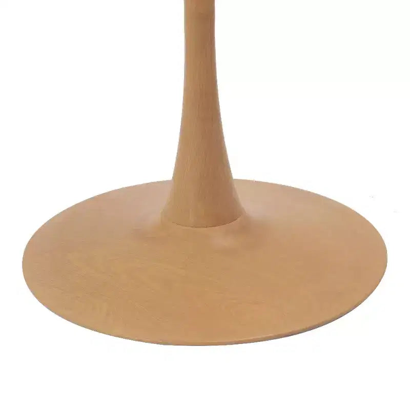 LeisureMod Bristol 27 Round Dining Table  MDF Top with Natural Wood Steel Pedestal Base, Modern Kitchen & Dining Room Accent Table for Small Spaces